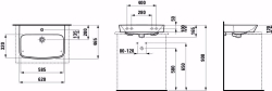 Picture of Laufen MODERNA R - Aufsatz-Waschtisch, 757 weiss matt, ohne Hahnloch, 625 x 470 x 170, Art.Nr. : H8165457571091