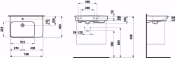 Picture of Laufen MODERNA R - Waschtisch unterbaufähig, Abstellfläche rechts, 757 weiss matt, 1 Hahnloch, 700 x 465 x 165, Art.Nr. : H8175427571041