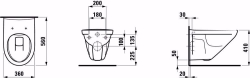 Picture of Laufen MODERNA R - Wand-WC 'rimless', Tiefspüler, ohne Spülrand, 757 weiss matt, 560 x 360 x 350, Art.Nr. : H8205427570001