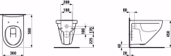 Picture of Laufen MODERNA R - Wand-WC 'rimless/comfort', Tiefspüler, ohne Spülrand, 037 manha, 560 x 360 x 410, Art.Nr. : H8215460370001