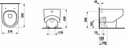 Picture of Laufen SONAR - Stand-WC 'rimless', Tiefspüler, ohne Spülrand, Abgang waagerecht/senkrecht, 000 weiss, 540 x 370 x 430, Art.Nr. : H8233410000001