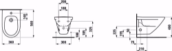 Picture of Laufen MODERNA R - Wand-Bidet MODERNA R 56X36 MANHATT, 037 manha, 1 Hahnloch, 560 x 360 x 350, Art.Nr. : H8305420373041
