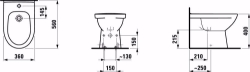 Picture of Laufen MODERNA R - Standbidet MODERNA R 56X36 WEISS, 000 weiss, 1 Hahnloch, 560 x 360 x 400, Art.Nr. : H8325420003021