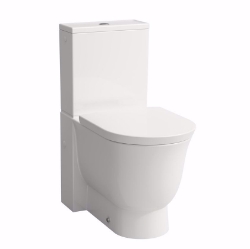 Picture of Laufen THE NEW CLASSIC - Stand-WC für aufgesetzten Spülkasten, Tiefspüler, spülrandlos, Abgang waagerecht oder senkrecht, 757 weiss matt, 700 x 370 x 440, Art.Nr. : H8248587570001