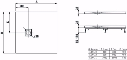 Picture of Laufen SOLUTIONS - Duschwanne, aus Verbundwerkstoff Marbond, quadratisch, Ablauf Seite, 000 weiss, 800 x 800 x 38, Art.Nr. : H2134400000001