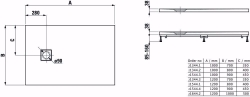 Picture of Laufen SOLUTIONS - Duschwanne, aus Verbundwerkstoff Marbond, rechteckig, Ablauf Seite, 000 weiss, 1000 x 700 x 38, Art.Nr. : H2134410000001