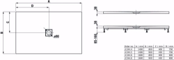 Picture of Laufen SOLUTIONS - Duschwanne, aus Verbundwerkstoff Marbond, rechteckig, Ablauf Mitte, 000 weiss, 1400 x 800 x 38, Art.Nr. : H2134440000001