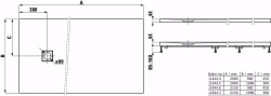 Picture of Laufen SOLUTIONS - Duschwanne, aus Verbundwerkstoff Marbond, rechteckig, Ablauf Seite, 000 weiss, 2150 x 900 x 20, Art.Nr. : H2144460000001