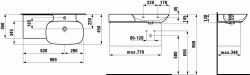 Picture of Laufen INO - Möbelwaschtisch, Ablage links, 757 weiss matt, ohne Hahnloch, 900 x 450 x 120, Art.Nr. : H8133017571091