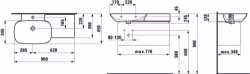 Picture of Laufen INO - Möbelwaschtisch, Ablage rechts, 757 weiss matt, ohne Hahnloch, 900 x 450 x 120, Art.Nr. : H8133027571091