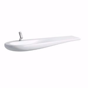 Picture of Laufen ALESSI ONE - Möbelwaschtisch, Ablage rechts, mit verdecktem Überlauf , inkl. Keramikabdeckung für Ablaufventil, 400 LCC-weiss, ohne Hahnloch, 1600 x 500 x 165, Art.Nr. : H8149714001091