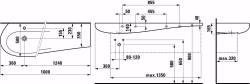 Picture of Laufen ALESSI ONE - Möbelwaschtisch, Ablage rechts, mit verdecktem Überlauf , inkl. Keramikabdeckung für Ablaufventil, 400 LCC-weiss, ohne Hahnloch, 1600 x 500 x 165, Art.Nr. : H8149714001091