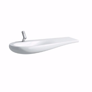 Picture of Laufen ALESSI ONE - Möbelwaschtisch, Ablage rechts, mit verdecktem Überlauf, inkl. Keramikabdeckung für Ablaufventil, 400 LCC-weiss, ohne Hahnloch, 1200 x 500 x 165, Art.Nr. : H8149734001091