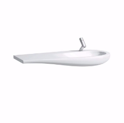 Picture of Laufen ALESSI ONE - Möbelwaschtisch, Ablage links, mit verdecktem Überlauf, inkl. Keramikabdeckung für Ablaufventil, 400 LCC-weiss, ohne Hahnloch, 1200 x 500 x 165, Art.Nr. : H8149744001091