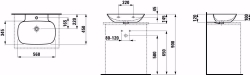 Picture of Laufen INO - Aufsatz-Waschtisch, 757 weiss matt, ohne Hahnloch, 560 x 450 x 120, Art.Nr. : H8163027571091