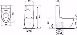 Picture of Laufen ALESSI ONE - Stand-WC für aufgesetzten Spülkasten, Tiefspüler, mit Spülrand, Abgang waagerecht/senkrecht, 400 LCC-weiss, 390 x 720 x 950, Art.Nr. : H8229764000001