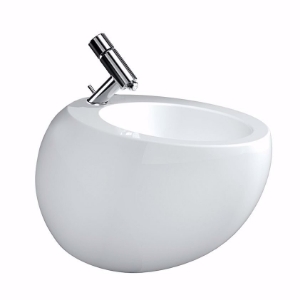 Picture of Laufen ALESSI ONE - Wandbidet, mit verdecktem Überlauf, inkl. Keramikabdeckung für Ablaufventil, 400 LCC-weiss, 1 Hahnloch, 390 x 585 x 355, Art.Nr. : H8309714003041
