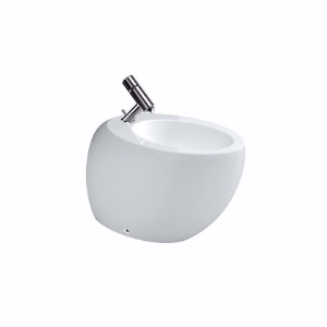 Picture of Laufen ALESSI ONE - Standbidet, mit verdecktem Überlauf, inkl. Keramikabdeckung für Ablaufventil, 400 LCC-weiss, 1 Hahnloch, 390 x 585 x 415, Art.Nr. : H8329714003041