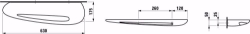 Picture of Laufen ALESSI ONE - Keramische Ablage, mit Handtuchschlitz für Klebemontage, 000 weiss, für Klebemontage, 630 x 175 x 50, Art.Nr. : H8709720008991