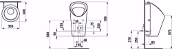 Picture of Laufen LEMA - Absauge-Urinal, Wasserzulauf innen, mit elektronischer Steuerung, Netzbetrieb (230V), mit Bluetooth Modul, 400 LCC-weiss, 350 x 400 x 700, Art.Nr. : H8401994000001