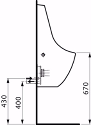 Picture of Laufen TAMARO - Absauge-Urinal ohne Annäherungselektronik, ohne Spezialabsaugsiphon für Ersatzbedarf, 400 LCC-weiss, 390 x 365 x 825, Art.Nr. : H8411214000001