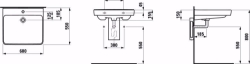 Picture of Laufen PRO LIBERTY - Waschtisch 'liberty', barrierefrei, 000 weiss, 1 Hahnloch, 600 x 550 x 160, Art.Nr. : H8119500001041