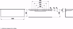 Picture of Laufen LIVING SQUARE - Ablage, aus Sanitärkeramik, wandhängend, schneidbar bis 650 mm, 000 weiss, 1200 x 380 x 100, Art.Nr. : H8704340000001