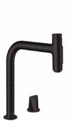 Picture of Hansgrohe Metris Select M71 2-Loch Einhebel-Küchenmischer 200, Ausziehbrause, 2jet, sBox, Mattschwarz , Art.Nr. : 73818670