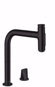 Picture of Hansgrohe Metris Select M71 2-Loch Einhebel-Küchenmischer 200, Ausziehbrause, 2jet, sBox, Mattschwarz , Art.Nr. : 73818670