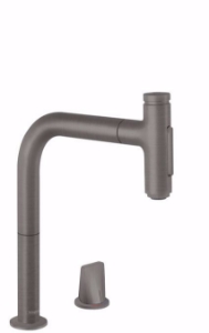 Picture of Hansgrohe Metris Select M71 2-Loch Einhebel-Küchenmischer 200, Ausziehbrause, 2jet, sBox, brushed black chrome , Art.Nr. : 73818340
