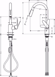 Picture of Hansgrohe Focus M41 Einhebel-Küchenmischer 240, Ausziehbrause, 2jet, Mattschwarz , Art.Nr. : 31815670