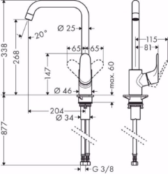 Picture of Hansgrohe Focus M41 Einhebel-Küchenmischer 260, 1jet, Mattschwarz , Art.Nr. : 31820670