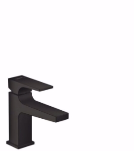 Picture of Hansgrohe Metropol Einhebel-Waschtischmischer 100 mit Hebelgriff und Push-Open Ablaufgarnitur für Handwaschbecken, Mattschwarz , Art.Nr. : 32500670