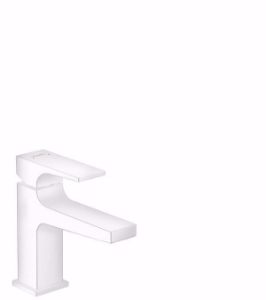 Picture of Hansgrohe Metropol Einhebel-Waschtischmischer 100 mit Hebelgriff und Push-Open Ablaufgarnitur für Handwaschbecken, Mattweiß , Art.Nr. : 32500700