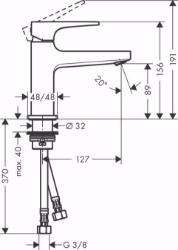 Picture of Hansgrohe Metropol Einhebel-Waschtischmischer 100 mit Hebelgriff und Push-Open Ablaufgarnitur für Handwaschbecken, Mattweiß , Art.Nr. : 32500700