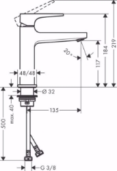 Picture of Hansgrohe Metropol Einhebel-Waschtischmischer 110 mit Hebelgriff und Push-Open Ablaufgarnitur, Mattschwarz , Art.Nr. : 32507670