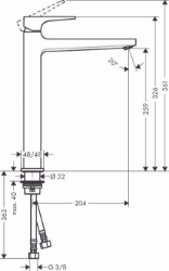 Picture of Hansgrohe Metropol Einhebel-Waschtischmischer 260 mit Hebelgriff und Push-Open Ablaufgarnitur, Mattweiß , Art.Nr. : 32512700