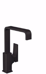 Picture of Hansgrohe Metropol Einhebel-Waschtischmischer 230 mit Hebelgriff, Schwenkauslauf und Push-Open Ablaufgarnitur, Mattschwarz , Art.Nr. : 32511670