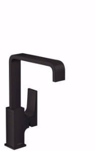 Picture of Hansgrohe Metropol Einhebel-Waschtischmischer 230 mit Hebelgriff, Schwenkauslauf und Push-Open Ablaufgarnitur, Mattschwarz , Art.Nr. : 32511670