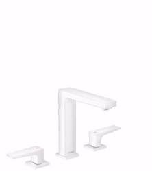 Picture of Hansgrohe Metropol 3-Loch Waschtischarmatur 160 mit Hebelgriff und Push-Open Ablaufgarnitur, Mattweiß , Art.Nr. : 32515700