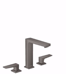 Picture of Hansgrohe Metropol 3-Loch Waschtischarmatur 160 mit Hebelgriff und Push-Open Ablaufgarnitur, brushed black chrome , Art.Nr. : 32515340