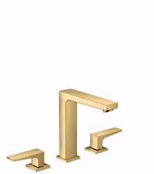 Picture of Hansgrohe Metropol 3-Loch Waschtischarmatur 160 mit Hebelgriff und Push-Open Ablaufgarnitur, polished gold-optic , Art.Nr. : 32515990