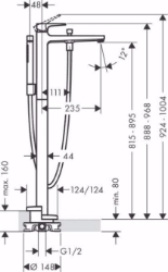 Picture of Hansgrohe Metropol Einhebel-Wannenmischer bodenstehend mit Hebelgriff, brushed bronze , Art.Nr. : 32532140