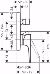 Picture of Hansgrohe Metropol Einhebel-Wannenmischer Unterputz mit Hebelgriff und integrierter Sicherungskombination, Mattweiß , Art.Nr. : 32546700