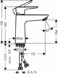 Picture of Hansgrohe Talis E Einhebel-Waschtischmischer 110 CoolStart ohne Ablaufgarnitur, brushed bronze , Art.Nr. : 71714140