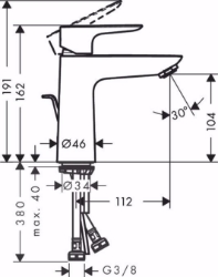 Picture of Hansgrohe Talis E Einhebel-Waschtischmischer 110 CoolStart mit Zugstangen-Ablaufgarnitur, brushed bronze , Art.Nr. : 71713140
