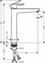 Picture of Hansgrohe Talis E Einhebel-Waschtischmischer 240 ohne Ablaufgarnitur, Mattweiß , Art.Nr. : 71717700