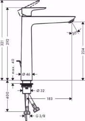 Picture of Hansgrohe Talis E Einhebel-Waschtischmischer 240 mit Zugstangen-Ablaufgarnitur, Mattweiß , Art.Nr. : 71716700