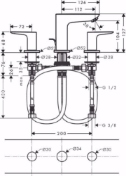 Picture of Hansgrohe Talis E 3-Loch Waschtischarmatur 100 mit Zugstangen-Ablaufgarnitur, Mattschwarz , Art.Nr. : 71733670