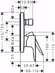 Picture of Hansgrohe Talis E Einhebel-Wannenmischer Unterputz mit integrierter Sicherungskombination, Mattschwarz , Art.Nr. : 71474670
